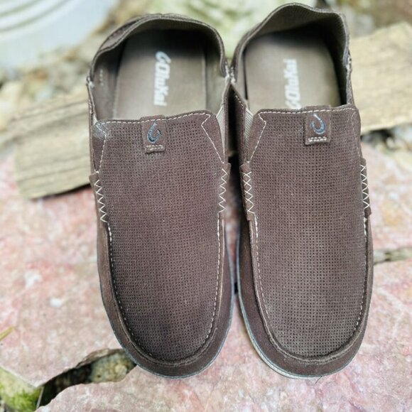 Mens Olukai Kauwela Slip On Leather Shoes Comfort Walking Fast Ship Sz 10 - Picture 2 of 6